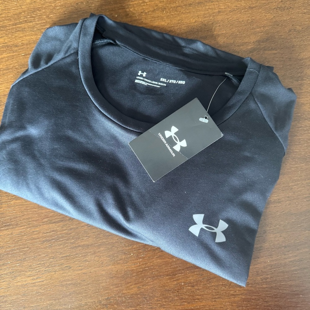 Under Armour Tech Loose Fit Black Long Sleeve lightweight Shirt Size 2XL - Picture 5 of 9